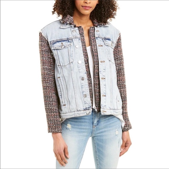 Current/Elliott The Charmer Tweed and Denim Jacket - Picture 2 of 10